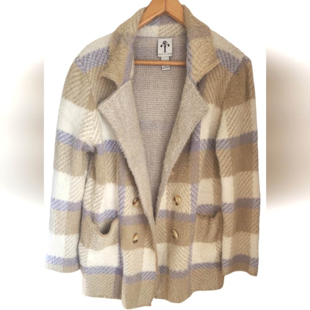 Rain + Rose Nordstrom Open Front Soft Fuzzy Cardigan Sweater Oversized. Size M
